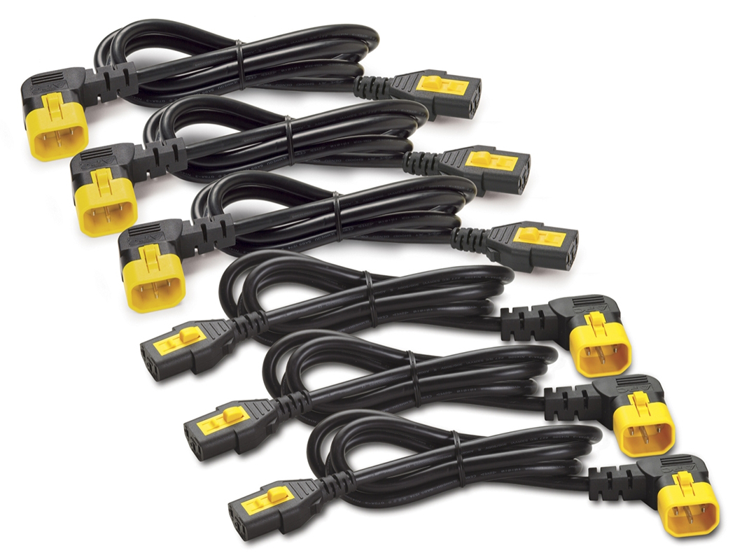 APC Power Cord Kit (6 ea), Locking, C13 to C14 (90 Degree), 1.2m  - AP8704R-WW