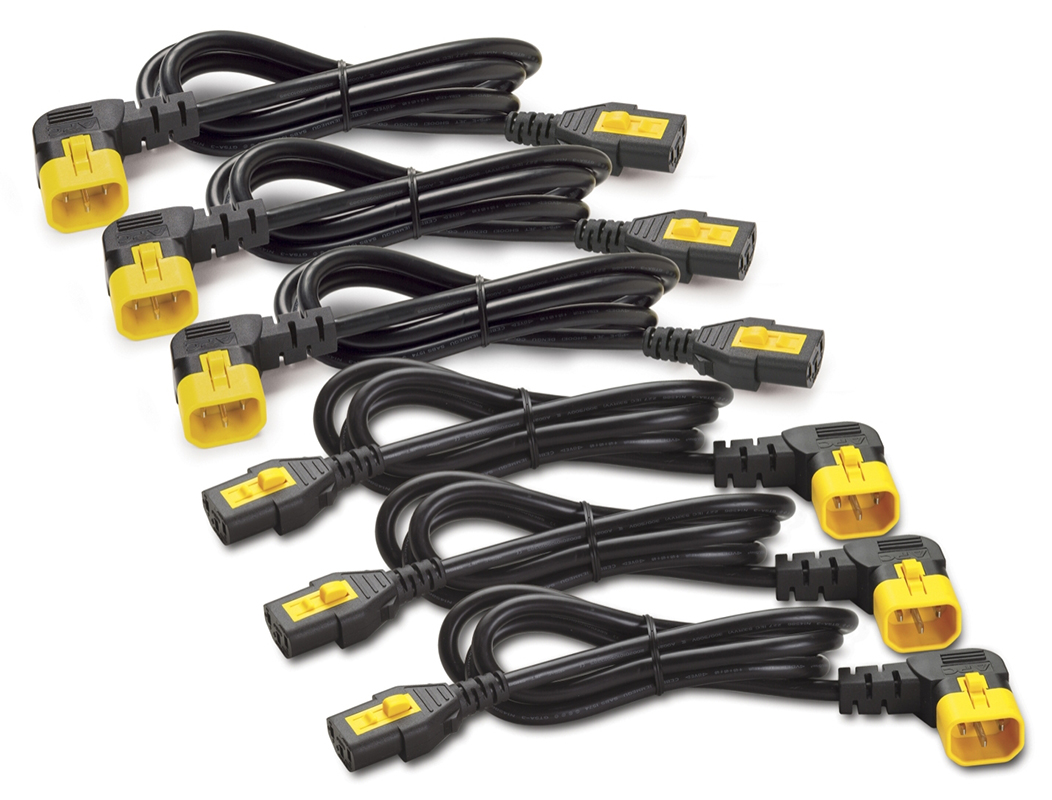 APC Power Cord Kit (6 ea), Locking, C13 to C14 (90 Degree), 1.8m - AP8706R-WW