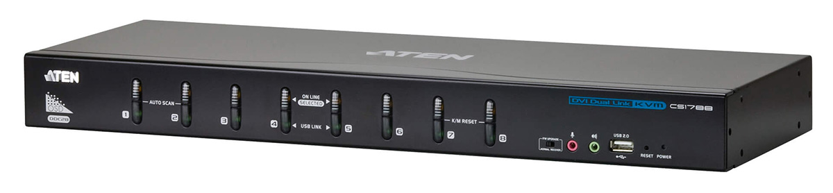 Aten 8-Port USB DVI Dual-Link KVM Switch, Audio