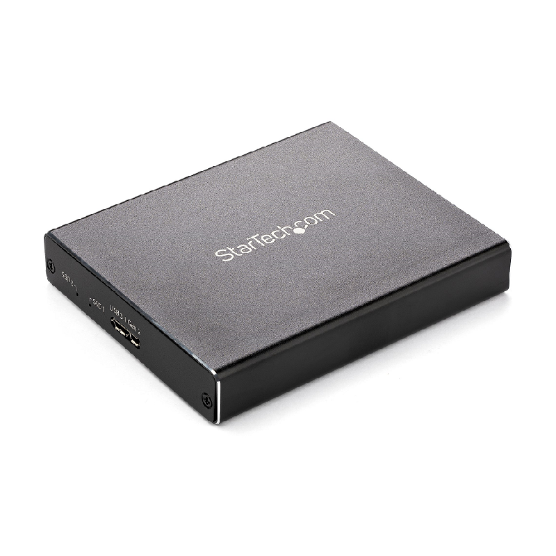 StarTech SM22BU31C3R Dual-Slot Drive Enclosure for M.2 SATA SSDs - USB 3.1 (10Gbps) - RAID