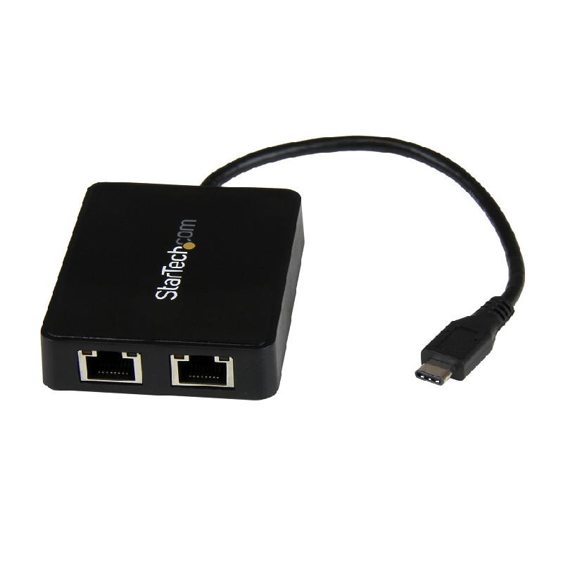 StarTech US1GC301AU2R USB-C to Dual Gigabit Ethernet Adapter with USB (Type-A) Port