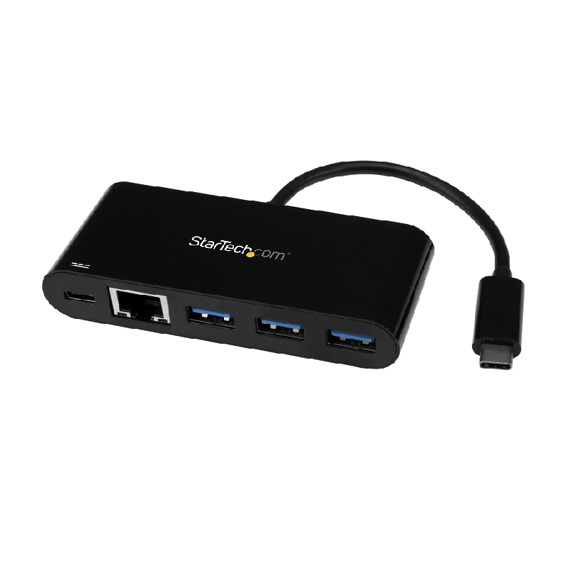 StarTech US1GC303APD USB-C to Ethernet Adapter with 3-Port USB 3.0 Hub and Power Delivery