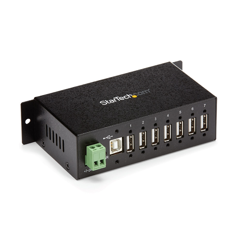 StarTech ST7200USBM 7 Port Industrial USB 2.0 Hub with ESD & 350W Surge Protection