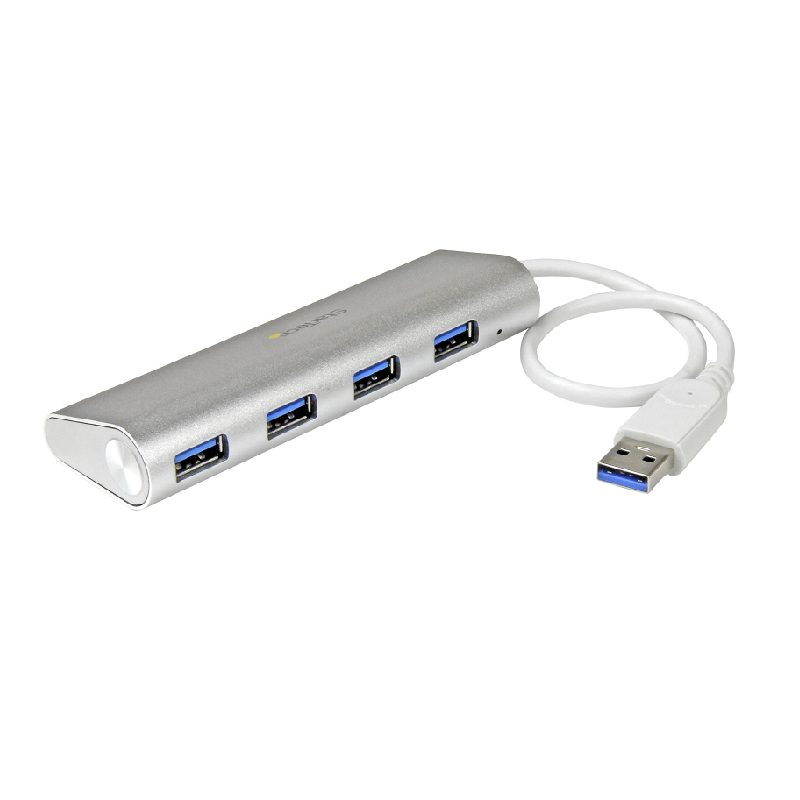 StarTech ST43004UA 4-Port Portable USB 3.0 Hub with Built-in Cable 
