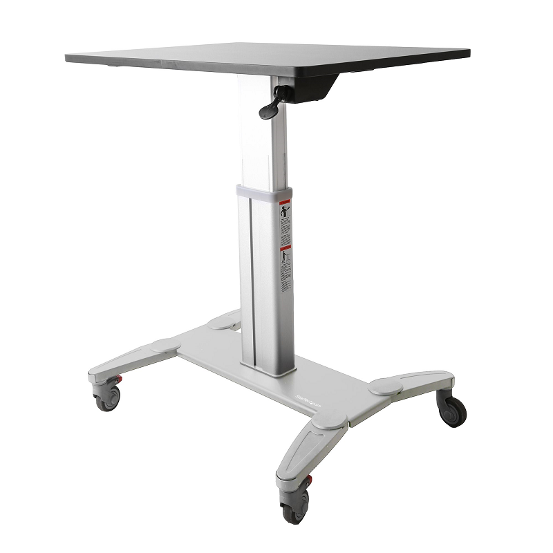 StarTech STSCART Mobile Standing Desk Portable Ergonomic Height Adjustable Cart on Wheels