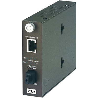 TRENDnet TFC-110S20D5 100Base-TX to 100Base-FX Dual Wavelength Single Mode SC Fiber 