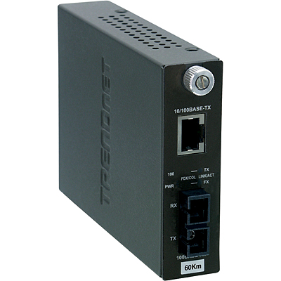 TRENDnet TFC-110S60 100Base-TX to 100Base-FX Single Mode SC Fiber Converter (60KM) 