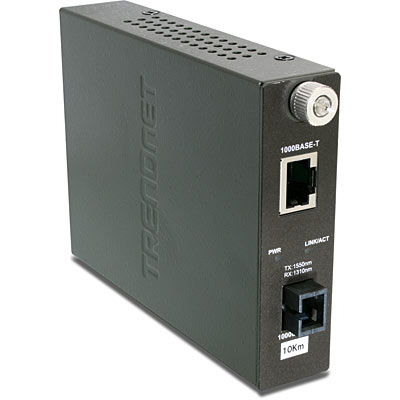 TRENDnet TFC-1000S10D3 Intelligent 1000Base-TX to 1000Base-FX Dual Wavelength Single Mode SC Fiber Converter