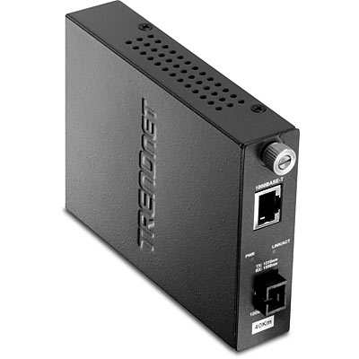 TRENDnet TFC-110S40D5i Intelligent 100Base-TX to 100Base-FX Dual Wavelength Single Mode SC Fiber Converter TX1510