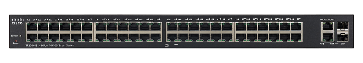 Cisco 220 Series SF220-48 48 Port 10/100 Smart Switch Plus