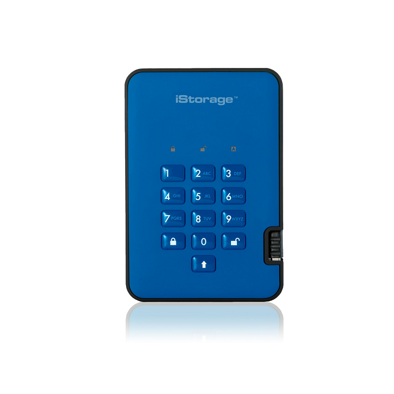 iStorage diskAshur2 SSD - Ocean Blue