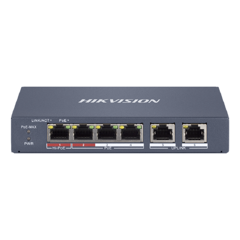 Hikvision DS-3E1106HP-EI 4 Port Fast Ethernet Smart POE Switch