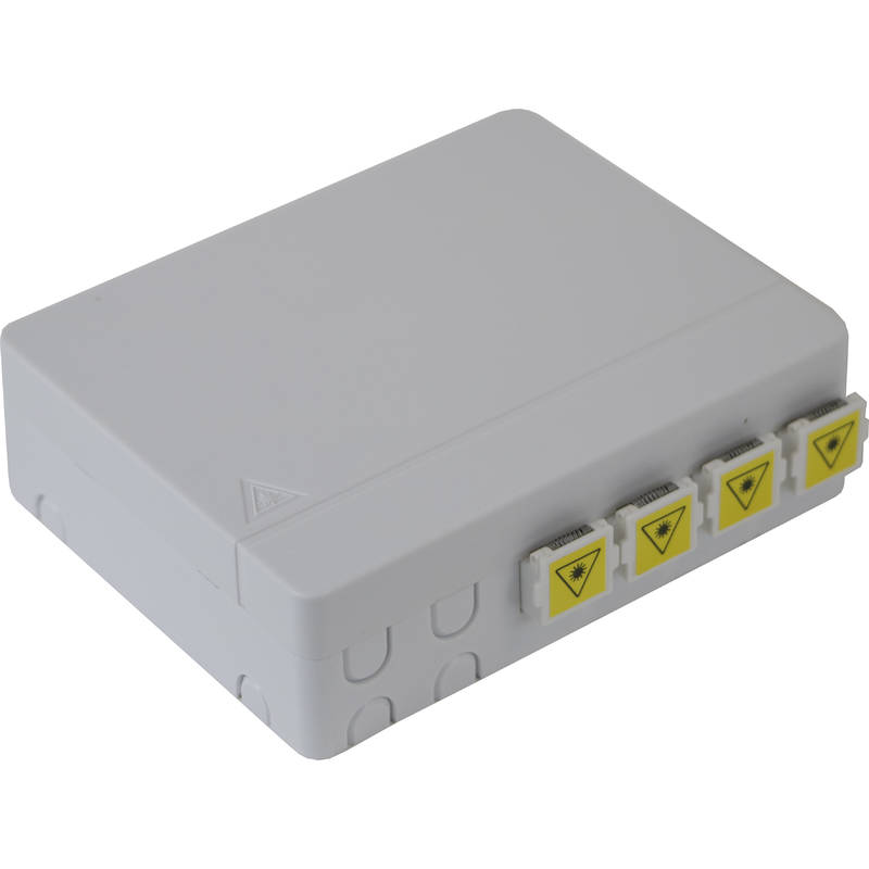 Enbeam FTTH Outlet loaded w/ 4xSC/APC Simplex Adaptors
