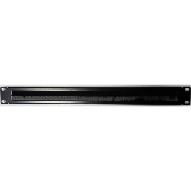 Excel 1U double Brush Strip-middle split Black - 100-595 