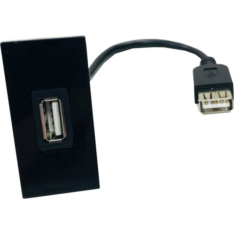 aura Euro Module USB 2.0 Type A Fly Lead Black 