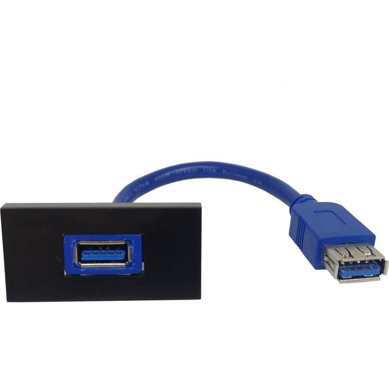 aura Euro Module USB 3.0 Type A Fly Lead Black 