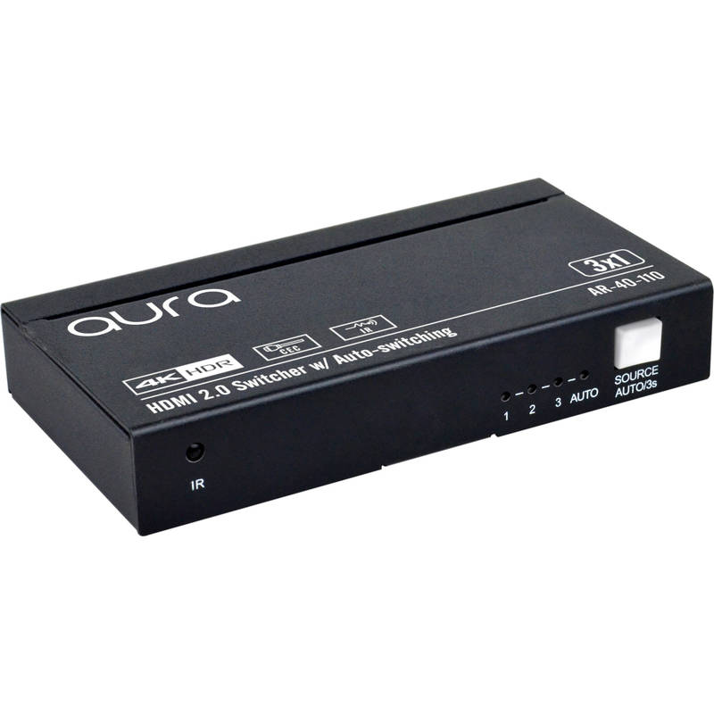 aura HDR HDMI Switch 4K 60Hz 3in 1out IR Remote