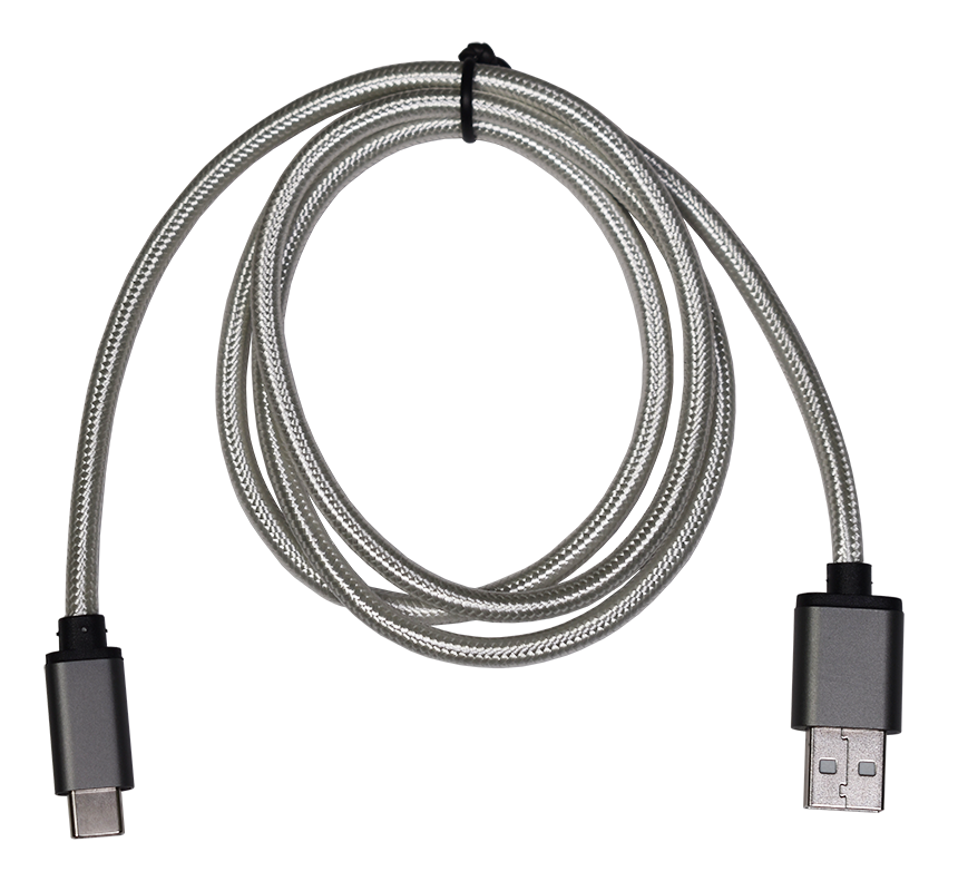 CE USB Type C to USB 2.0 A Male (grey shield) cotton braiding 1m