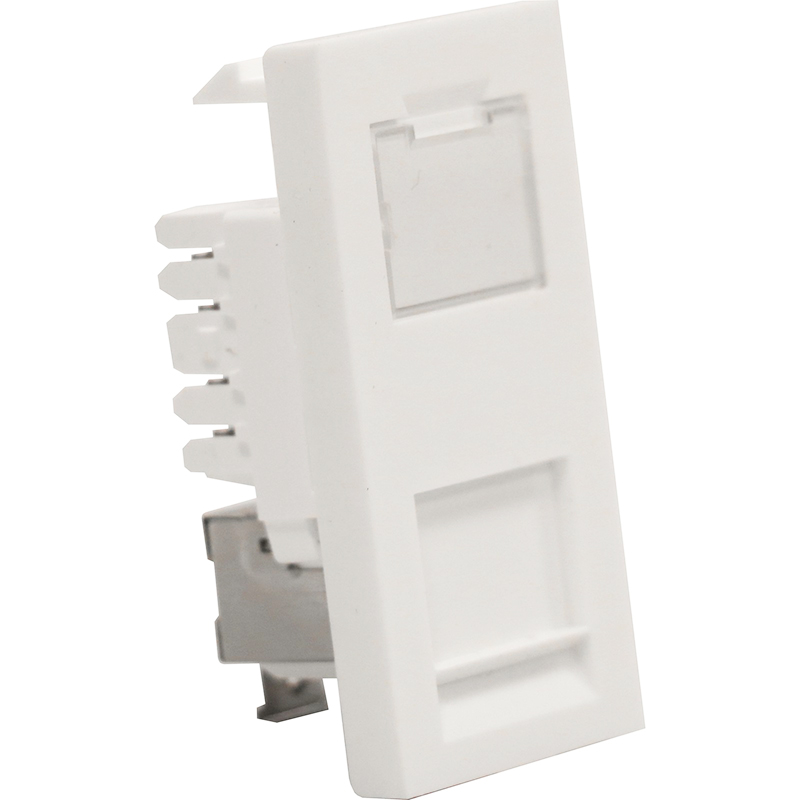 Excel Cat6A (FTP) Screened RJ45 Euro Module White (12-Pack) 100-137-12