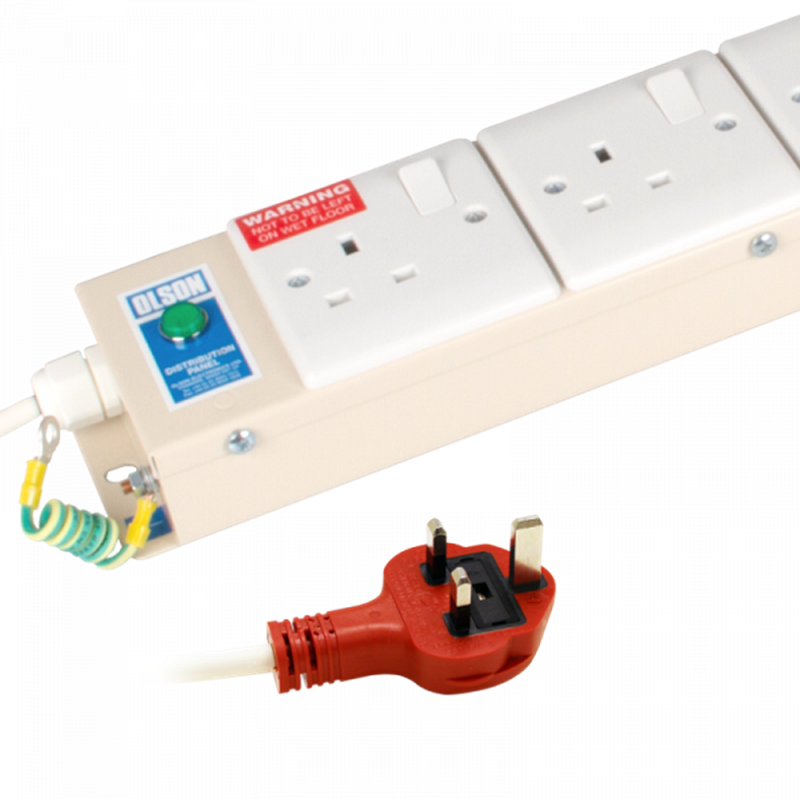 Olson Hospital Grade 13A Switched Socket Neon Flat Box PDU