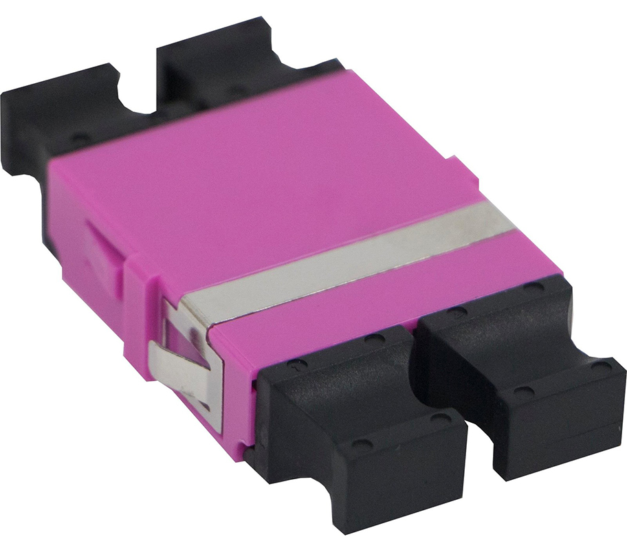 Enbeam LC Quad Flangeless Adaptor Multimode - Violet 6-Pack