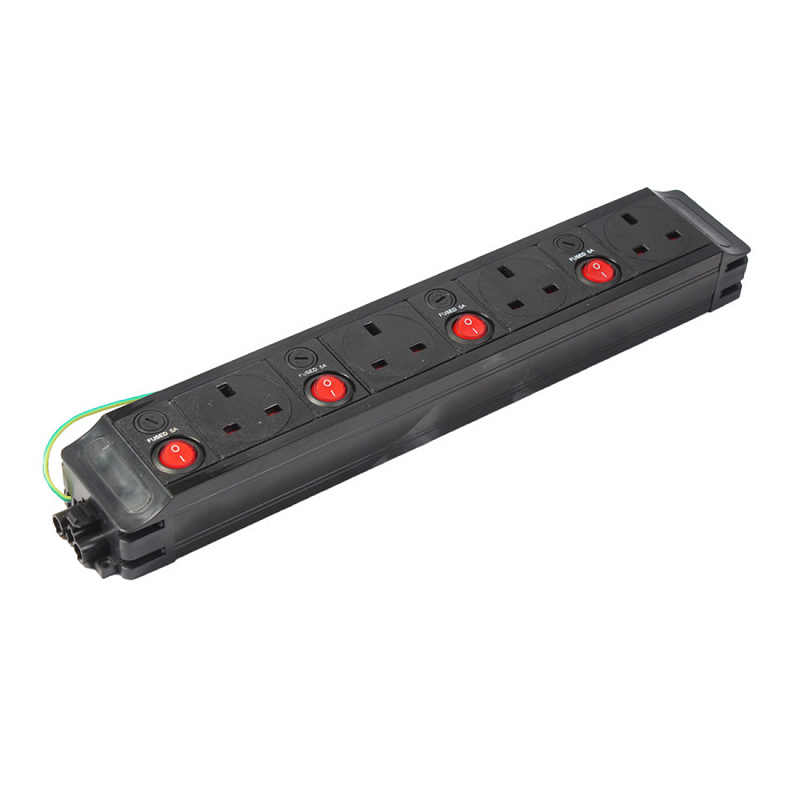 Marshall Tufflex UPM4003 4G Ind fused power switched, Black
