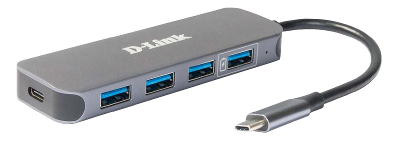 D-Link DUB-2340 USB-C to 4-Port USB 3.0 Hub with Power Delivery 