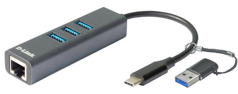 USB to Gigabit Ethernet Adapter with 3 USB 3.0 Ports