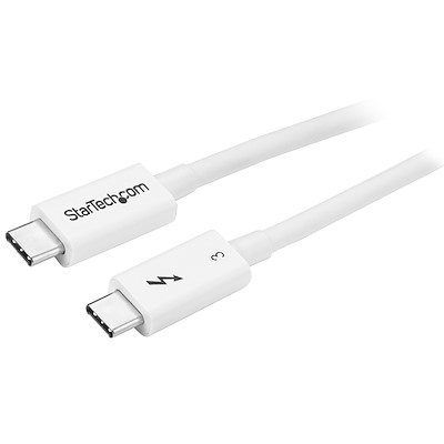 StarTech TBLT34MM50CW 0.5m TB3 (40Gbps) USB-C- TB, USB, & DP Compat White