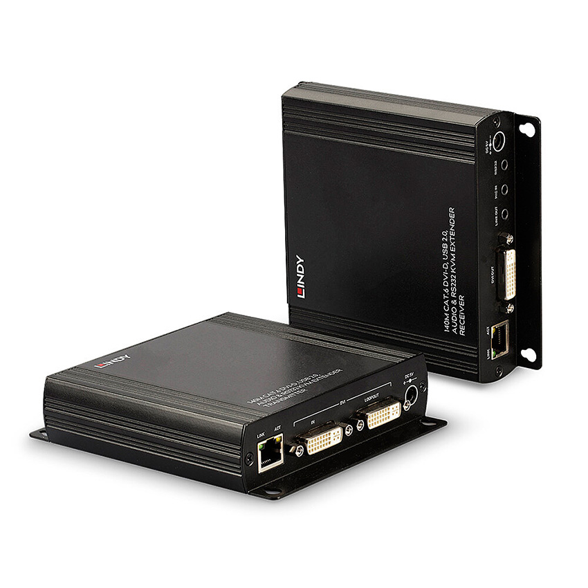 Lindy 39245 140m Cat.6 DVI-D, USB, Audio & RS-232 KVM Extender