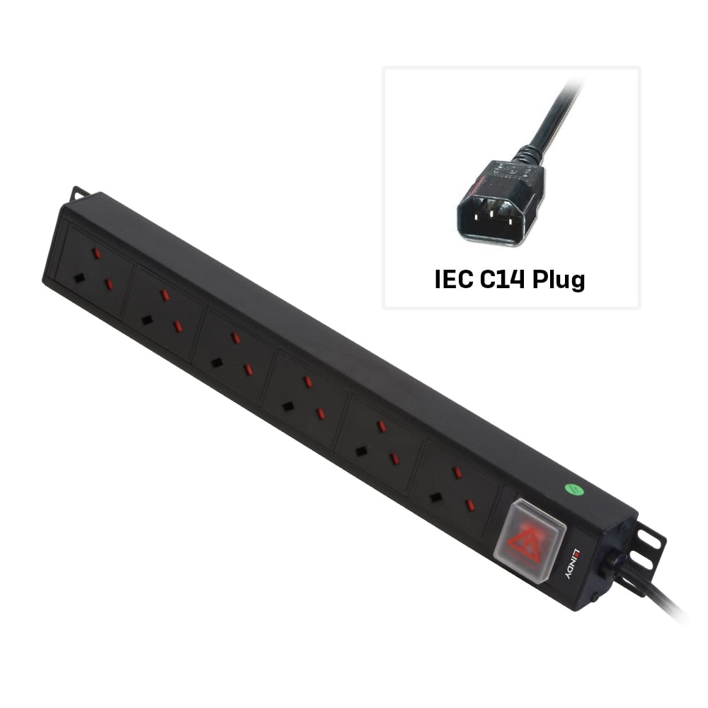Lindy UK Vertical PDU with IEC Mains Cable