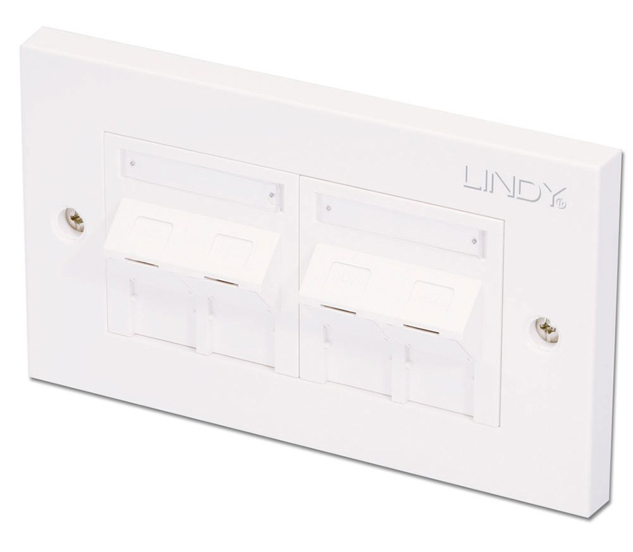 Lindy 60573 CAT6 Double Wall Plate