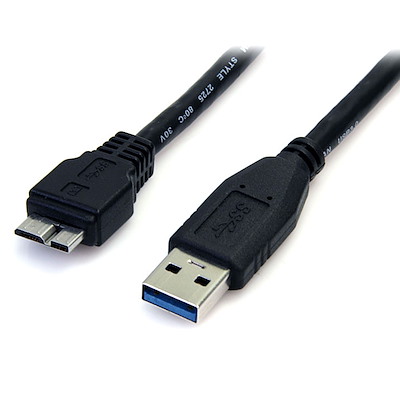 StarTech USB3AUB50CMB 0.5m SuperSpeed USB 3.0 Cable A to Micro B Black