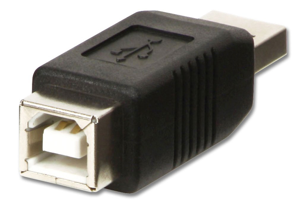 Lindy 71231 USB Adapter, USB A Male to B Female