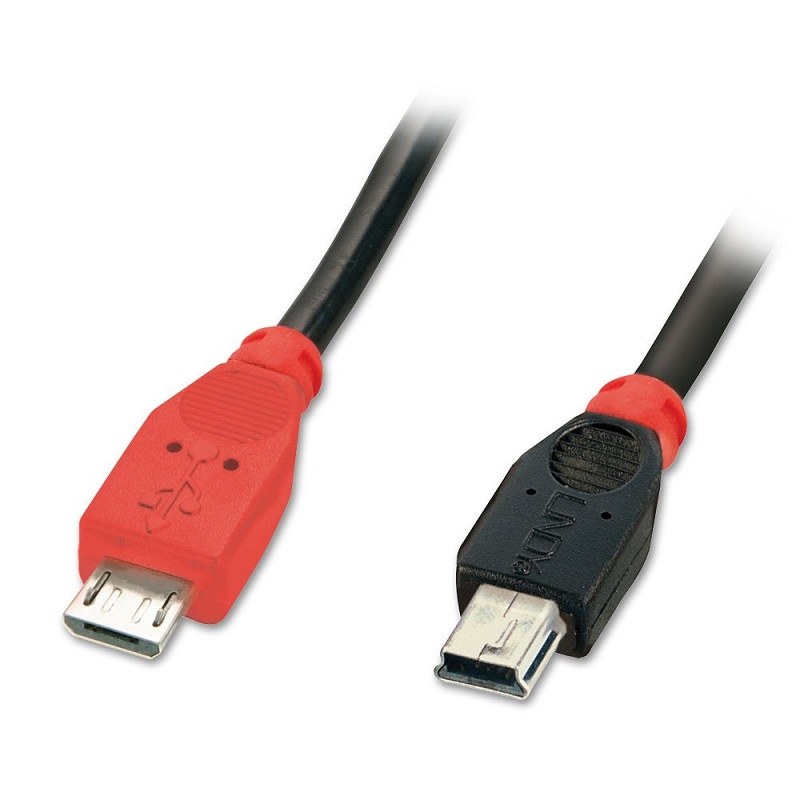 Lindy 31717 0.5m USB OTG Cable - Type Micro-B to Mini-B