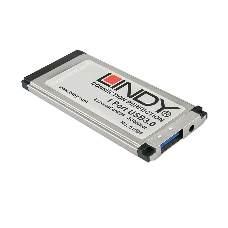Lindy 51504 USB 3.0 Card - 1 Port. ExpressCard/34