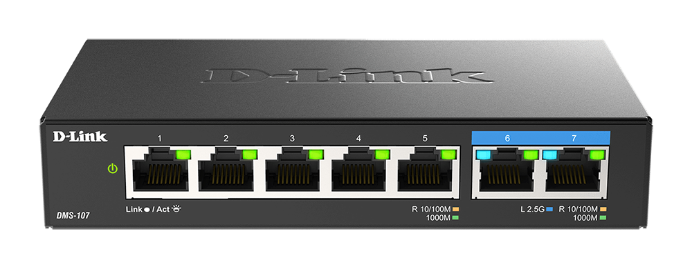 D-Link DMS-107 7-Port Multi-Gigabit Unmanaged Desktop Switch