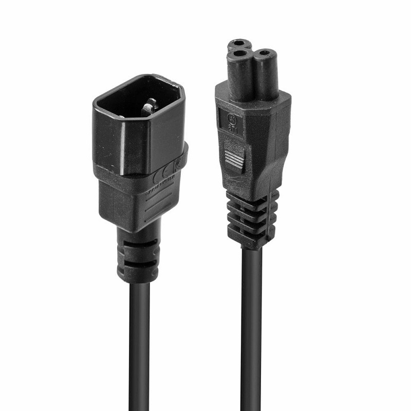 Lindy 30340 1m IEC C14 to IEC C5 Cloverleaf Extension Cable