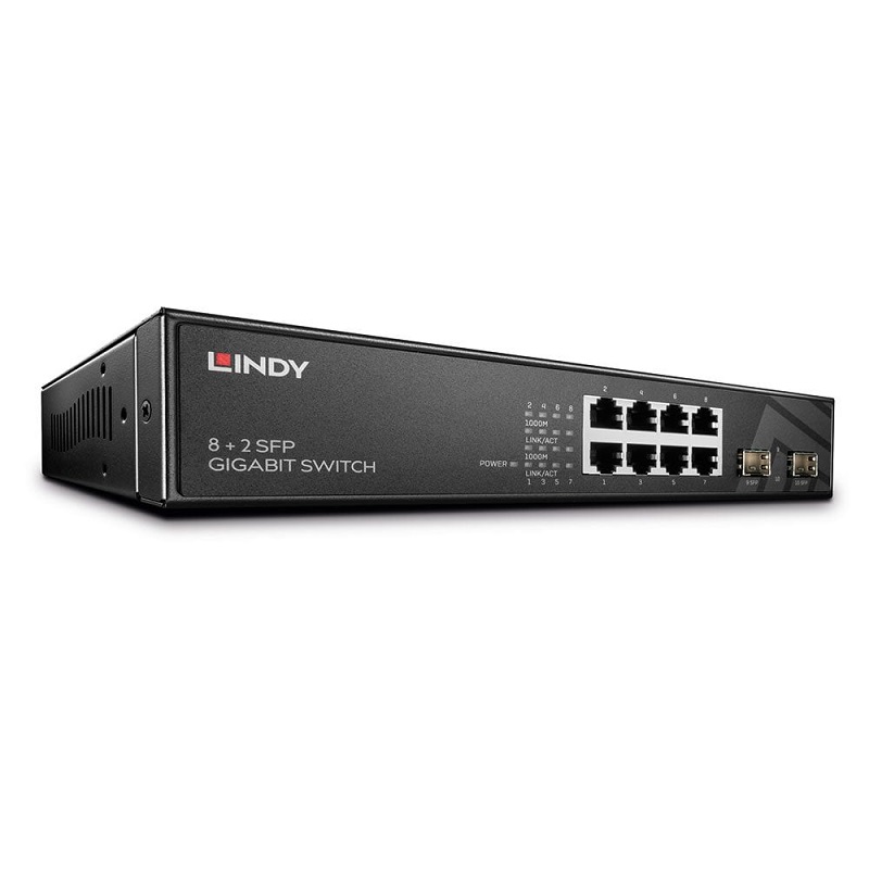 Lindy 25047 8 Port + 2 SFP Gigabit Managed Switch