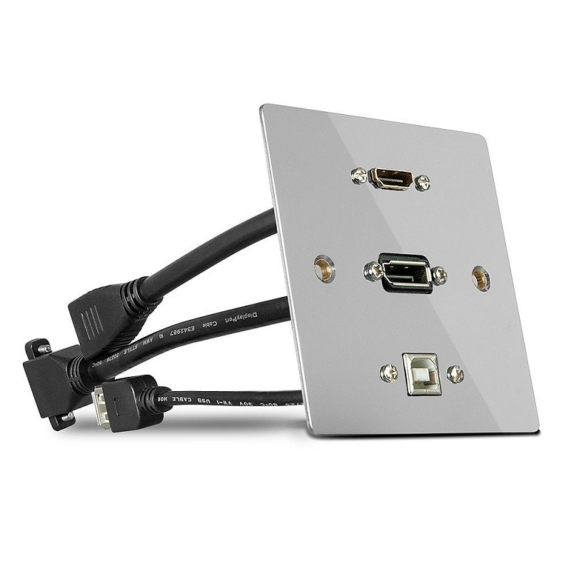 Lindy 60217 Single Gang HDMI. DP and USB Wall Plate