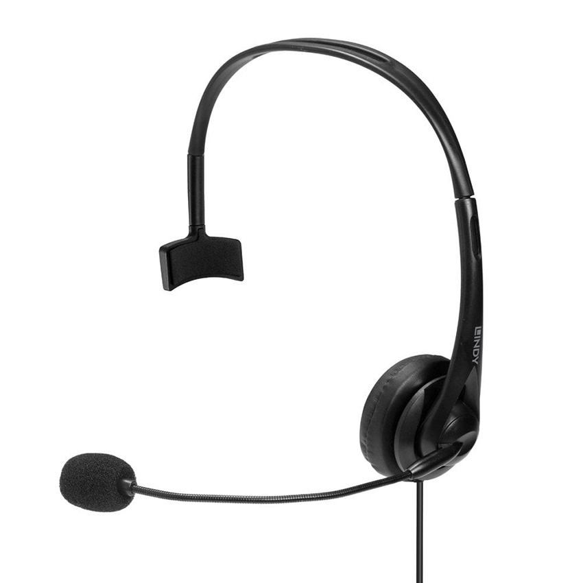 Lindy 20433 3.5mm & USB Type C Monaural Headset with In-Line Control