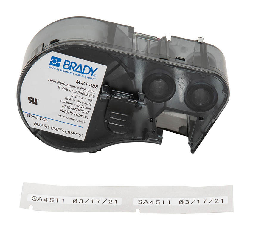 Brady B-488 Matt White Polyester General Identification Labels