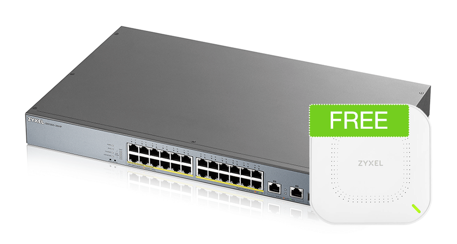 Zyxel GS1350-26HP 26-Port Managed Switch and NWA90AX Wireless Access Point Bundle