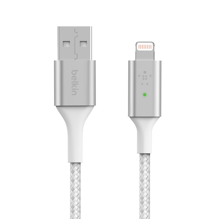 Belkin CAA007bt04WH BoostCharge Smart LED USB-A to Lightning Cable White
