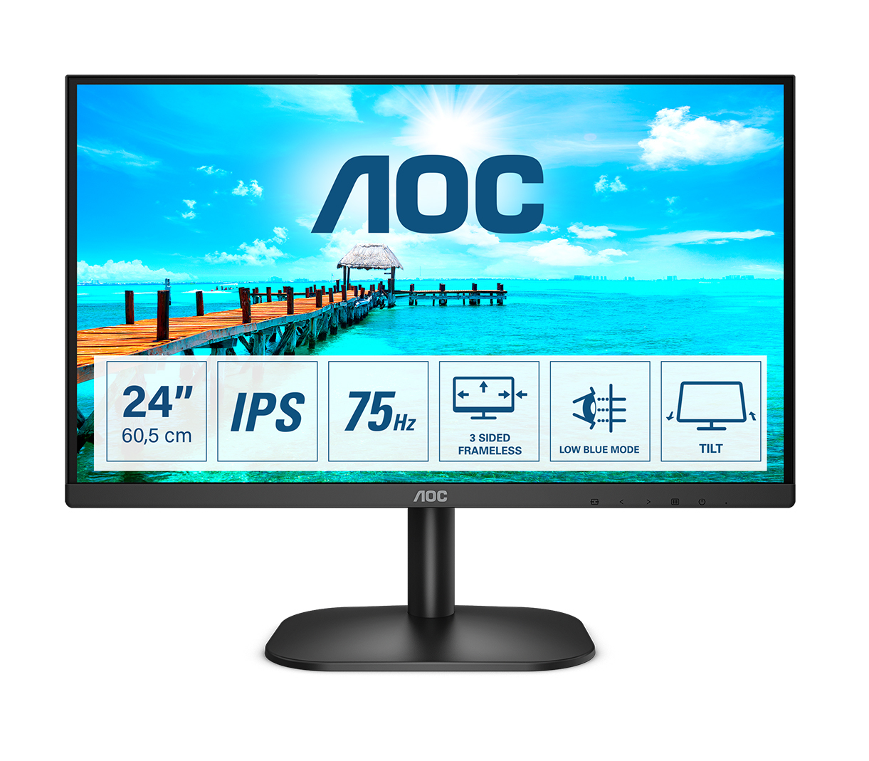 AOC B2 24B2XH/EU 23.8in Full HD LED Display 1920 X 1080 Pixels Black
