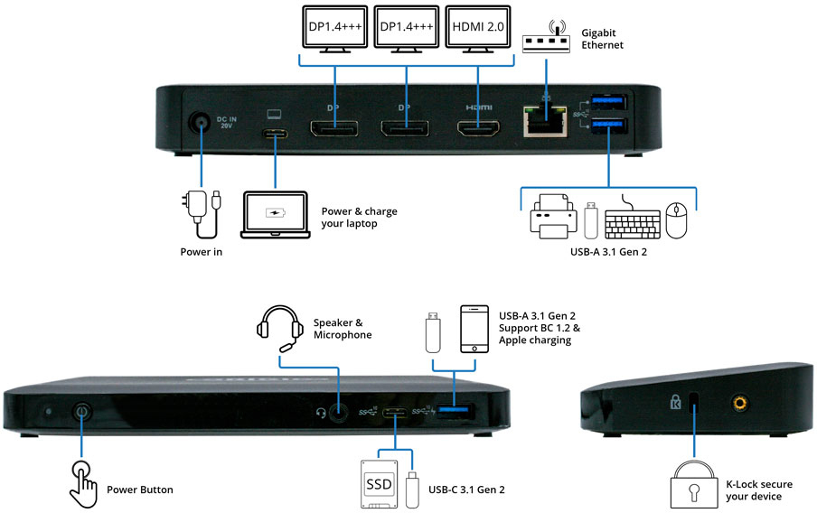 Origin Storage DELL-24KJ5-OS Origin Dock Dual FHD Display