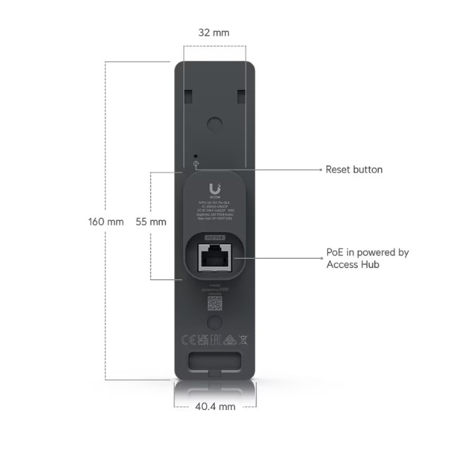Image of the UA-G2-Pro-Black Unit with labels of what features it has