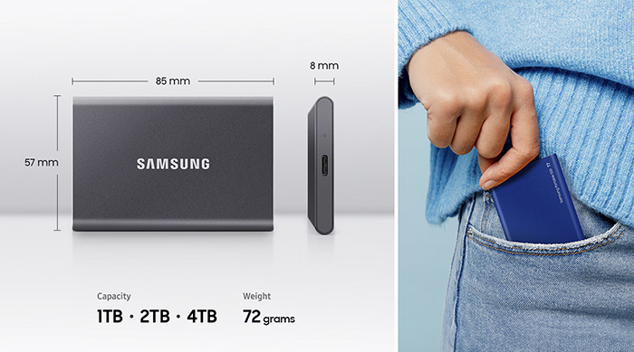 Samsung T7 2TB External SSD Indigo Blue