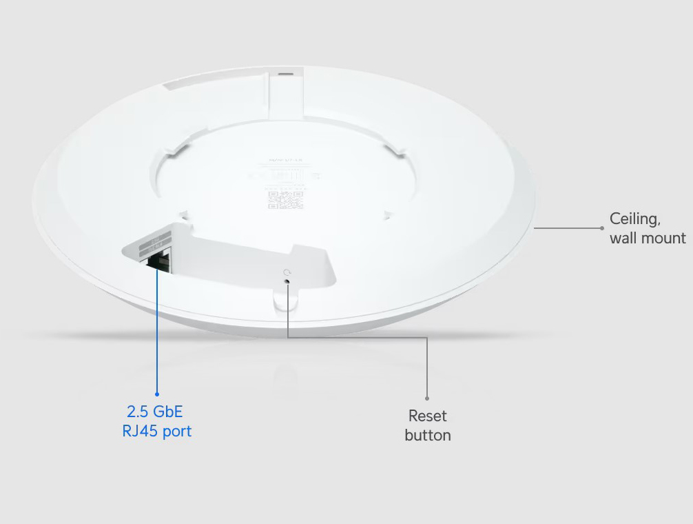 Ubiquiti U7-LR Ceiling Mount and Internal Antenna View