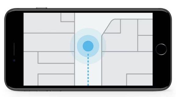 a phone displaying a map